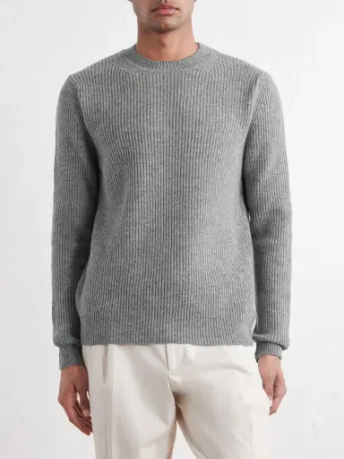 Slowear Zanone Slim-Fit Ribbed Wool Sweater - Men | Thumbnail 3