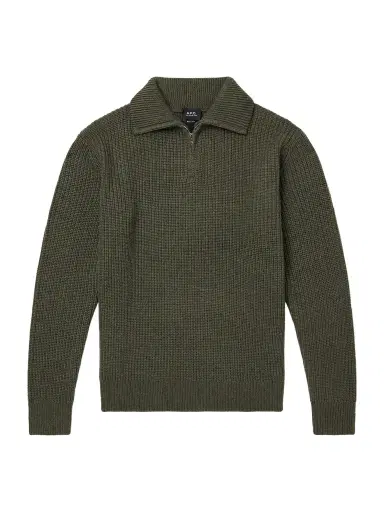 A.P.C. Virgin Wool Half-Zip Sweater - Men | Thumbnail 1