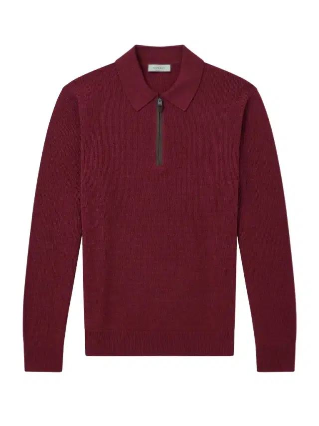 Canali Nubuck-Trimmed Wool and Cashmere-Blend Half-Zip Polo Sweater - Men
