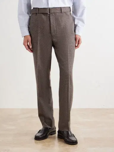 OFFICINE GÉNÉRALE Hoche Tapered Belted Houndstooth Virgin Wool Trousers - Men | Thumbnail 3