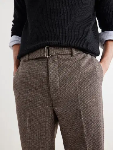 OFFICINE GÉNÉRALE Hoche Tapered Belted Houndstooth Virgin Wool Trousers - Men | Thumbnail 6
