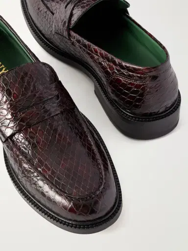 Vinny's Townee Vale Snake-Effect Leather Loafers - Men | Thumbnail 5