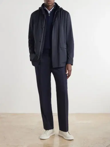 Zegna Twill Hooded Jacket - Men | Thumbnail 2 Zegna Twill Hooded Jacket - Men | Thumbnail 2