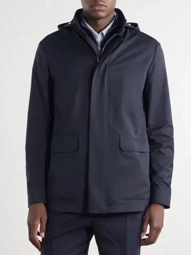 Zegna Twill Hooded Jacket - Men | Thumbnail 3 Zegna Twill Hooded Jacket - Men | Thumbnail 3