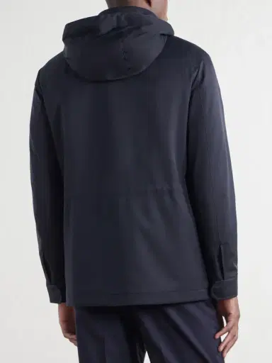 Zegna Twill Hooded Jacket - Men | Thumbnail 4 Zegna Twill Hooded Jacket - Men | Thumbnail 4