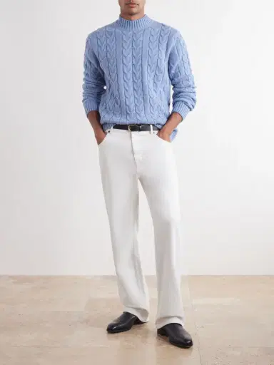 Slowear Zanone Slim-Fit Cable-Knit Virgin Wool Sweater - Men | Thumbnail 2