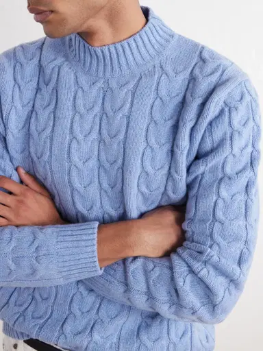 Slowear Zanone Slim-Fit Cable-Knit Virgin Wool Sweater - Men | Thumbnail 5