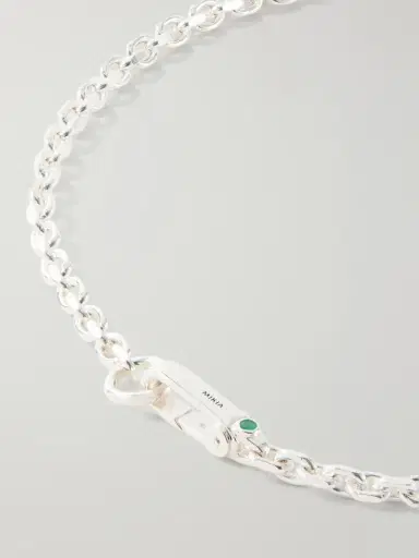 Mikia Sterling Silver and Emerald Necklace - Men | Thumbnail 3 Mikia Sterling Silver and Emerald Necklace - Men | Thumbnail 3