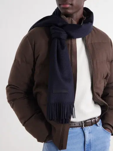 Zegna Fringed Cashmere Scarf - Men | Thumbnail 3