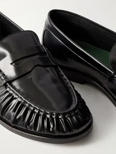 Vinny's Louee Gathered Leather Loafers - Men | Thumbnail 5