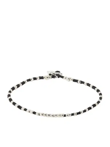 Mikia Braided Cord and Sterling Silver Beaded Bracelet - Men | Thumbnail 1