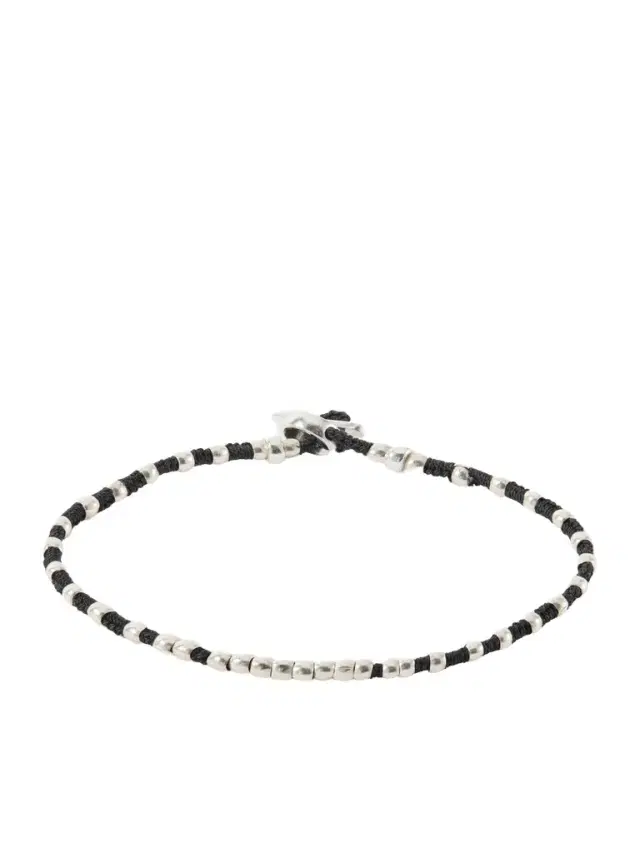 Mikia Braided Cord and Sterling Silver Beaded Bracelet - Men
