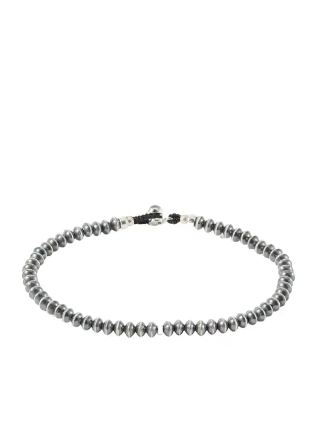 Mikia Sterling Silver, Black Diamond and Desert Pearl Beaded Bracelet - Men