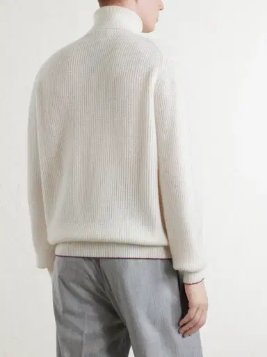 Canali Wool and Cashmere-Blend Rollneck Sweater - Men | Thumbnail 4