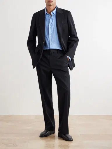 Auralee Straight-Leg Wool-Gabardine Trousers - Men | Thumbnail 2