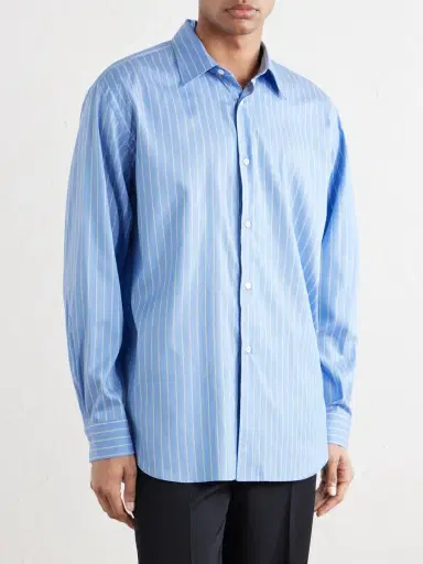 Auralee Striped Cotton and Silk-Blend Shirt - Men | Thumbnail 3