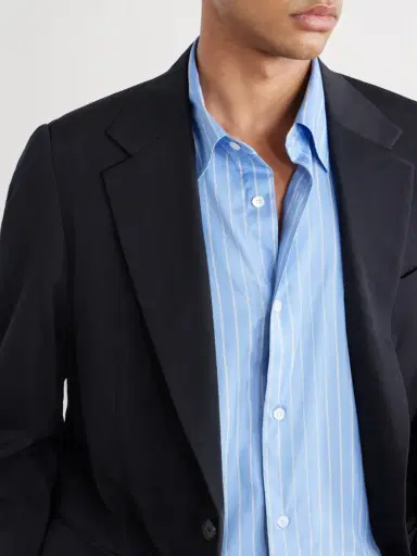 Auralee Striped Cotton and Silk-Blend Shirt - Men | Thumbnail 5
