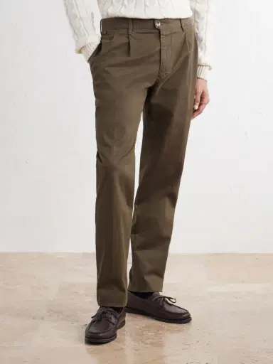Slowear Incotex Tapered Pleated Stretch-Cotton Twill Trousers - Men | Thumbnail 3 Slowear Incotex Tapered Pleated Stretch-Cotton Twill Trousers - Men | Thumbnail 3