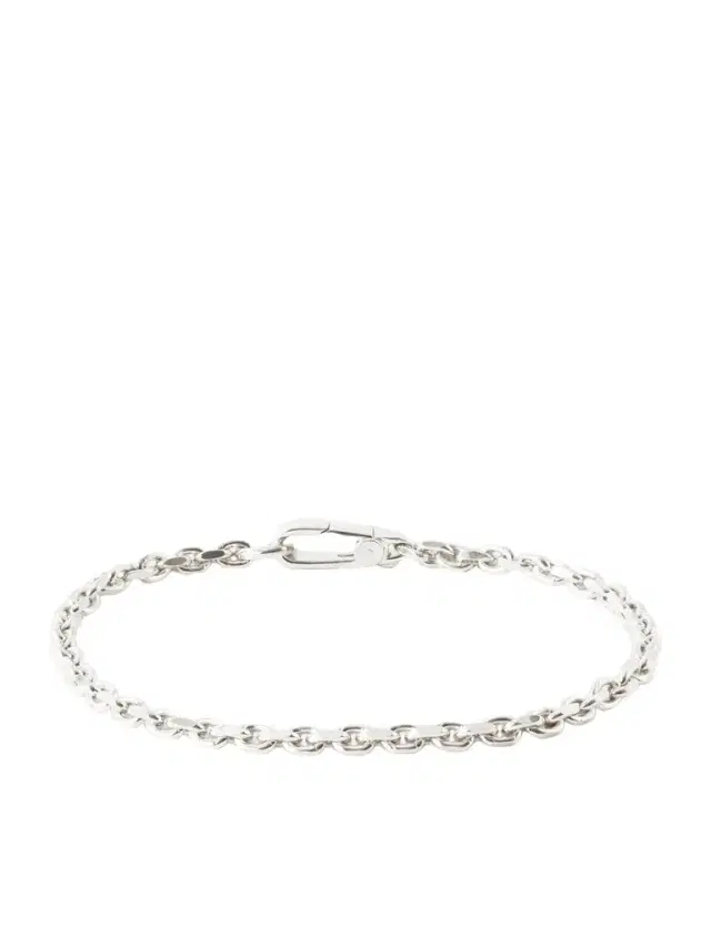 Mikia Sterling Silver and Emerald Chain Bracelet - Men
