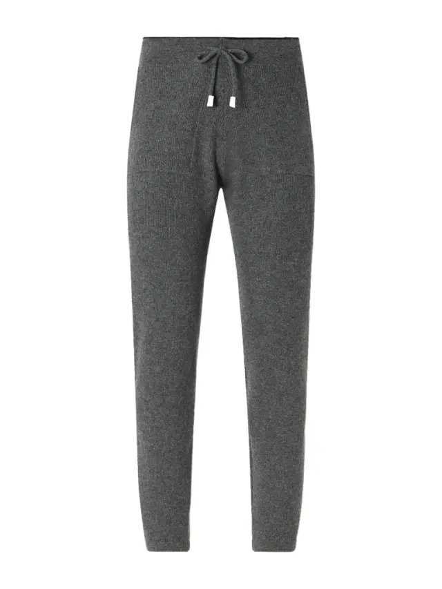 ELEVENTY Tapered Ribbed Cashmere Drawstring Sweatpants - Men