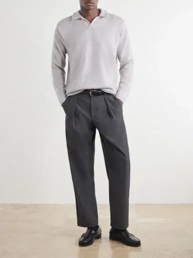 Inis Meáin Wool and Linen-Blend Polo Shirt - Men | Thumbnail 2