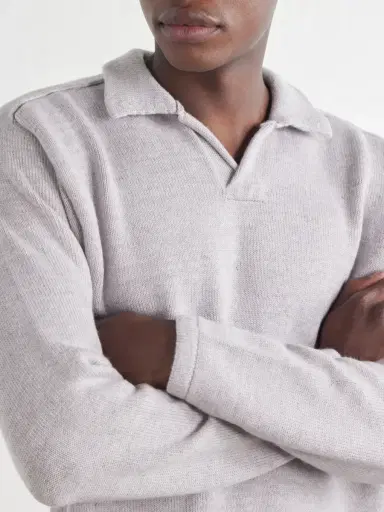 Inis Meáin Wool and Linen-Blend Polo Shirt - Men | Thumbnail 5