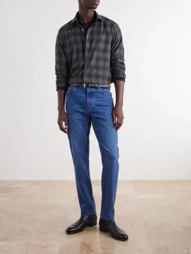 Zegna Checked Cotton and Cashmere-Blend Shirt - Men | Thumbnail 2 Zegna Checked Cotton and Cashmere-Blend Shirt - Men | Thumbnail 2