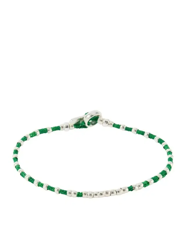 Mikia Braided Cord and Sterling Silver Beaded Bracelet - Men