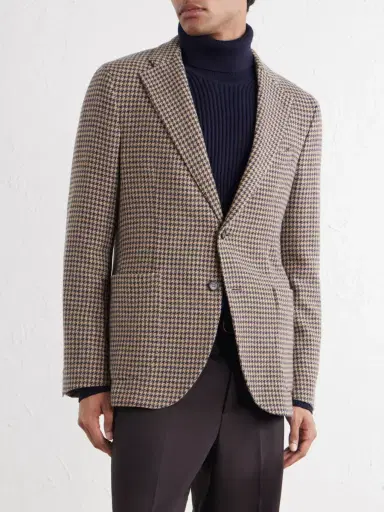 Slowear Incotex Houndstooth Virgin Wool Blazer - Men | Thumbnail 3