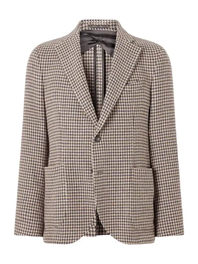 Slowear Incotex Houndstooth Virgin Wool Blazer - Men