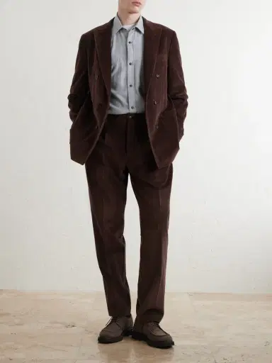 Canali Straight-Leg Pleated Cotton-Corduroy Trousers - Men | Thumbnail 2 Canali Straight-Leg Pleated Cotton-Corduroy Trousers - Men | Thumbnail 2