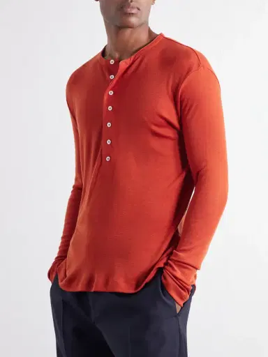 Paul Smith Wool Henley T-Shirt - Men | Thumbnail 3 Paul Smith Wool Henley T-Shirt - Men | Thumbnail 3
