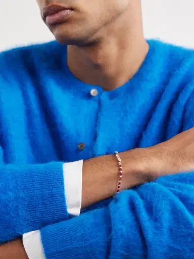 Mikia Braided Cord and Sterling Silver Beaded Bracelet - Men | Thumbnail 2