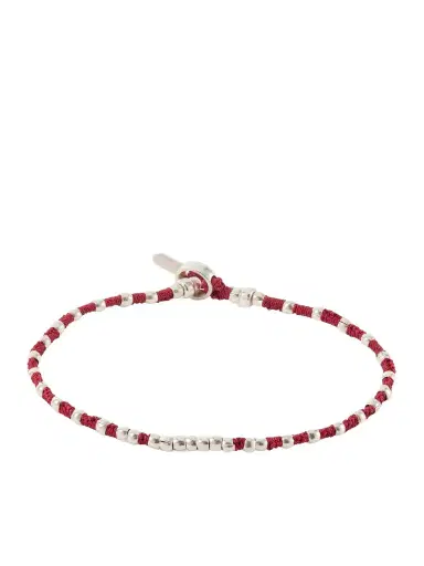 Mikia Braided Cord and Sterling Silver Beaded Bracelet - Men | Thumbnail 1