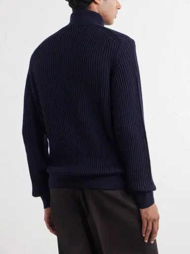 Slowear Zanone Slim-Fit Ribbed Virgin Wool Rollneck Sweater - Men | Thumbnail 4