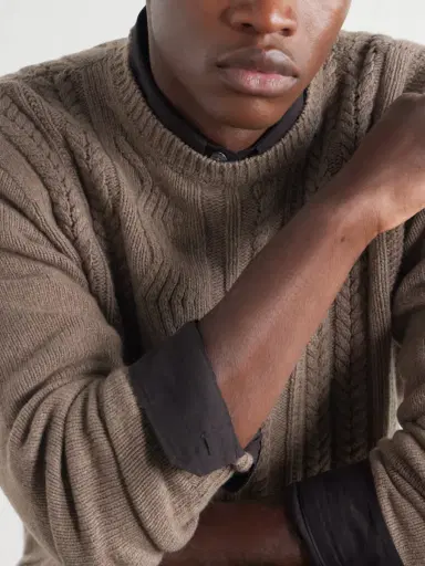 Inis Meáin Ridges Aran Textured-Wool Sweater - Men | Thumbnail 5
