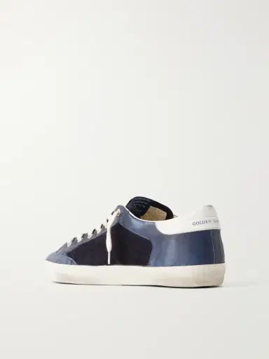 Golden Goose Super-Star Distressed Leather-Trimmed Suede Sneakers - Men | Thumbnail 4
