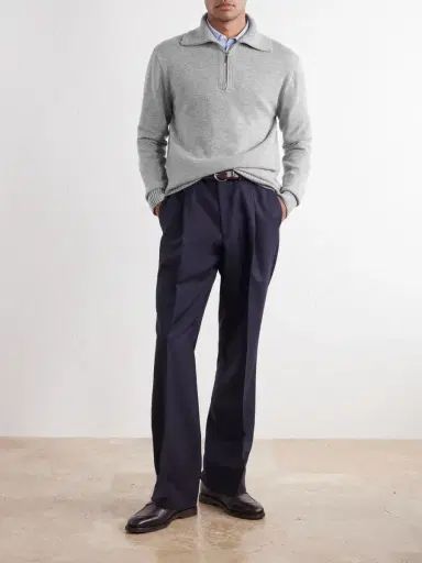 Slowear Zanone Slim-Fit Cashmere Half Zip-Up Sweater - Men | Thumbnail 2
