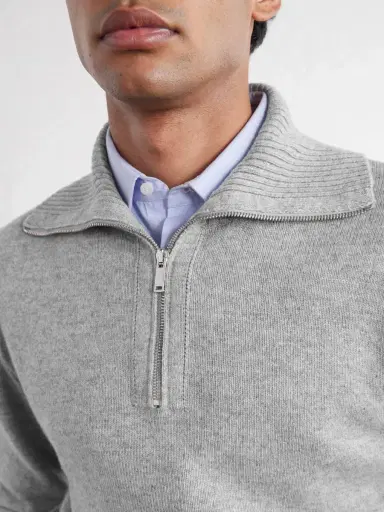 Slowear Zanone Slim-Fit Cashmere Half Zip-Up Sweater - Men | Thumbnail 5