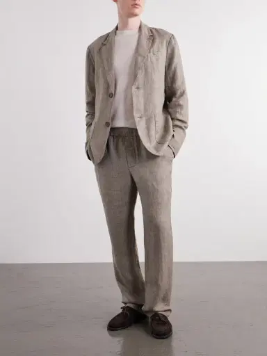 James Perse Straight-Leg Linen Suit Trousers - Men | Thumbnail 2 James Perse Straight-Leg Linen Suit Trousers - Men | Thumbnail 2