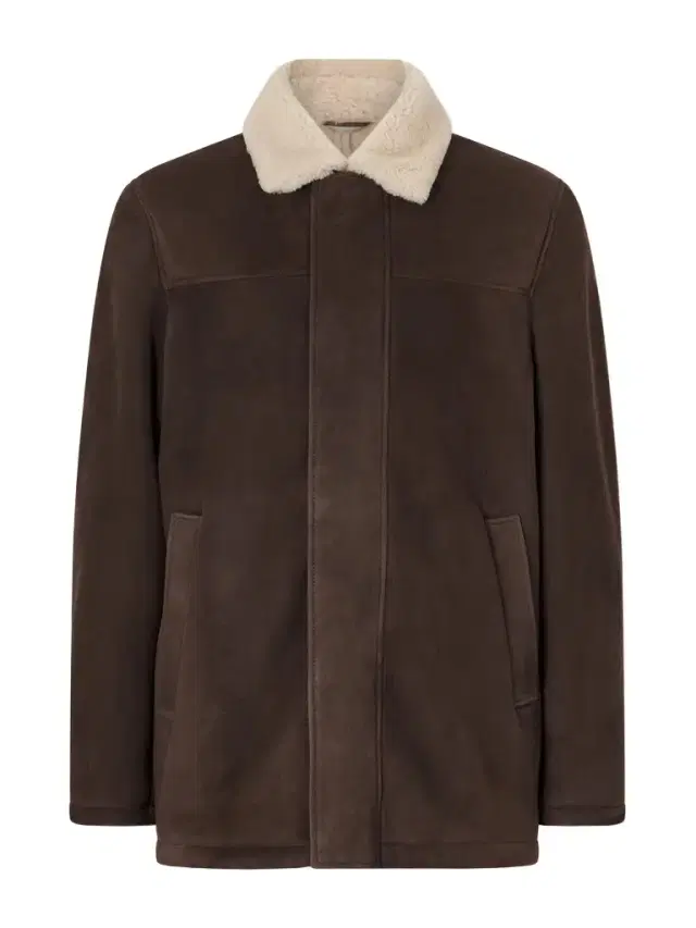 Canali Shearling-Trimmed Suede Jacket - Men