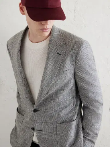 Canali Prince of Wales Wool Blazer - Men | Thumbnail 5 Canali Prince of Wales Wool Blazer - Men | Thumbnail 5