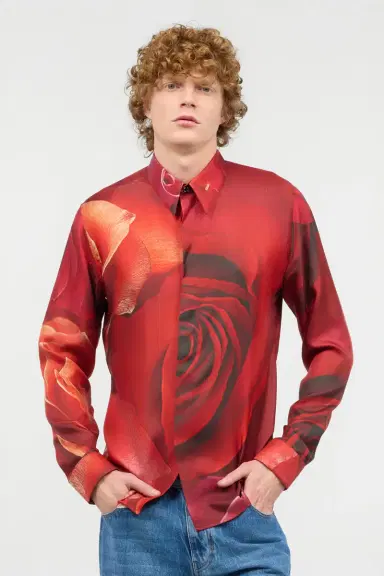 Roberto Cavalli Shirt With Garden Rose Print | Thumbnail 2