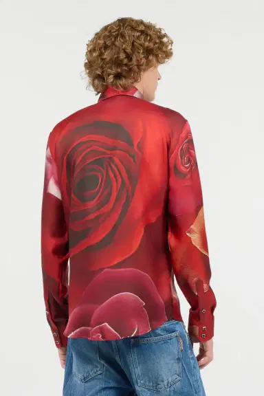 Roberto Cavalli Shirt With Garden Rose Print | Thumbnail 3