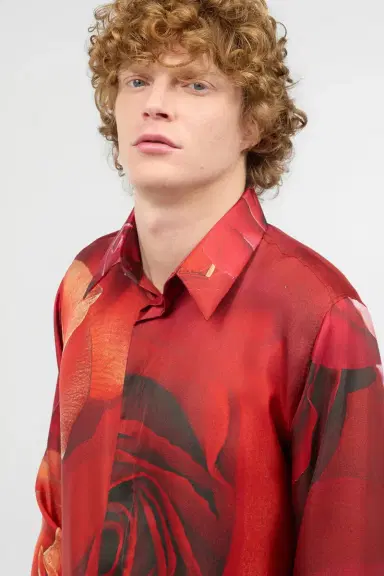 Roberto Cavalli Shirt With Garden Rose Print | Thumbnail 5