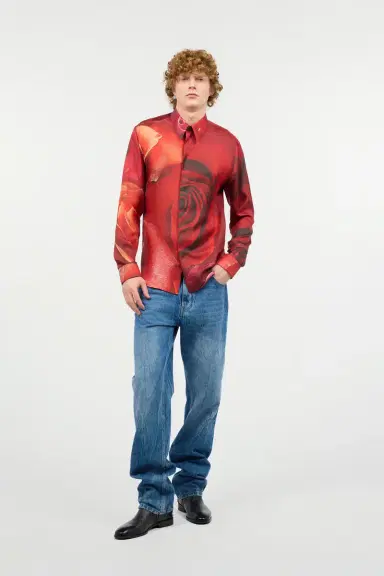 Roberto Cavalli Shirt With Garden Rose Print | Thumbnail 7
