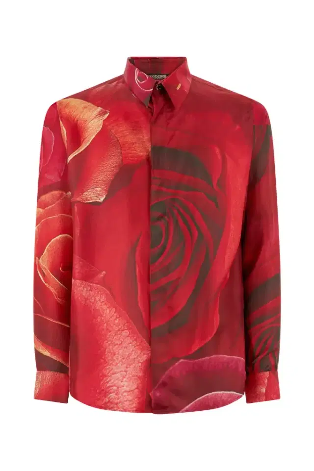 Roberto Cavalli Shirt With Garden Rose Print