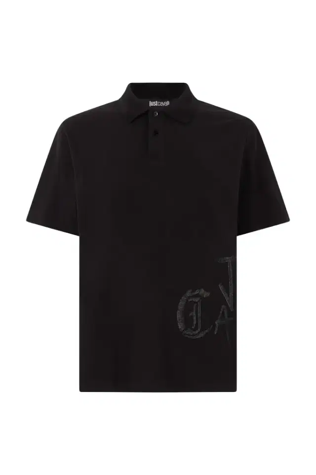 Roberto Cavalli Polo Shirt With Monogram And Lettering