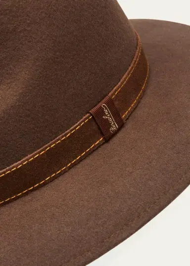 BORSALINO Men's Alessandria Leather-Band Wool Fedora Hat | Thumbnail 2 BORSALINO Men's Alessandria Leather-Band Wool Fedora Hat | Thumbnail 2