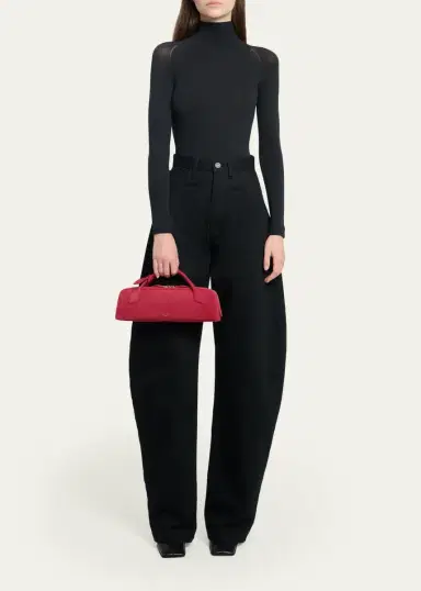 Alaïa Teckel Top-Handle Bag in Suede and Leather | Thumbnail 5